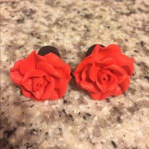 Polymer Rose Faux Guages & Ring